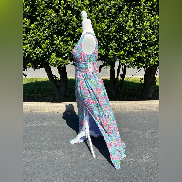 AIDAN BY AIDAN MATTOX Pleated Chiffon Print Dress NWT - Picture 5 of 12